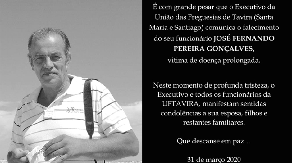Nota de pesar pelo falecimento de José Fernando Pereira Gonçalves